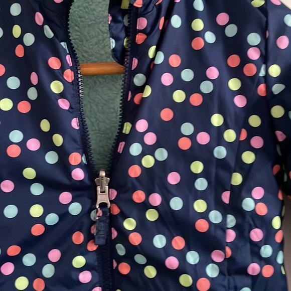 Girls 5T Fleece lined Polkadot Jacket Healthtex - Picture 2 of 5